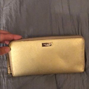 Gold Kate spade wallet